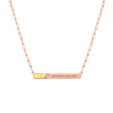 Slash Engravable Necklace with Diamond Accents