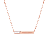 Slash Engravable Necklace with Diamond Accents