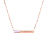Slash Engravable Necklace with Diamond Accents