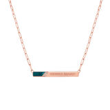 Slash Engravable Necklace with Diamond Accents