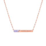 Slash Engravable Necklace with Diamond Accents