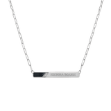 Slash Engravable Necklace with Diamond Accents