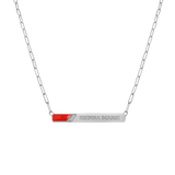 Slash Engravable Necklace with Diamond Accents
