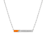 Slash Engravable Necklace with Diamond Accents
