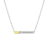 Slash Engravable Necklace with Diamond Accents