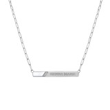 Slash Engravable Necklace with Diamond Accents