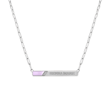 Slash Engravable Necklace with Diamond Accents