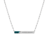 Slash Engravable Necklace with Diamond Accents