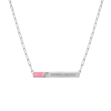Slash Engravable Necklace with Diamond Accents