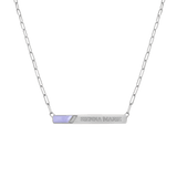 Slash Engravable Necklace with Diamond Accents