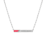 Slash Engravable Necklace with Diamond Accents