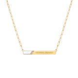 Slash Engravable Necklace with Diamond Accents