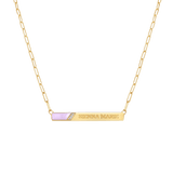 Slash Engravable Necklace with Diamond Accents
