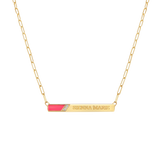 Slash Engravable Necklace with Diamond Accents