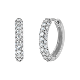 Amour Three Row Diamond Huggies