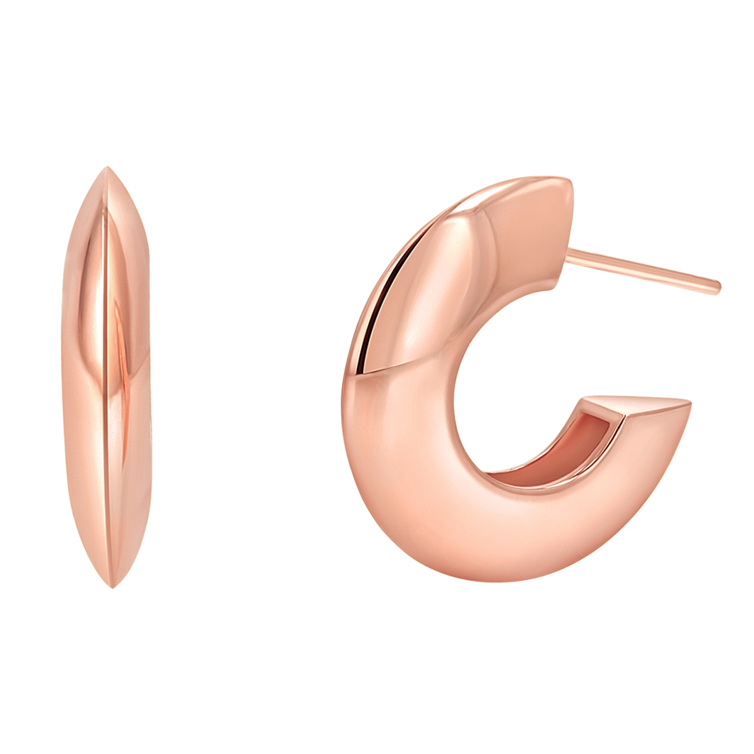 Crescent Dome Hoop Earrings