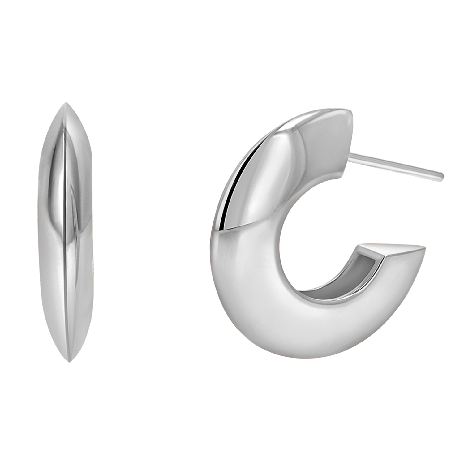 Crescent Dome Hoop Earrings