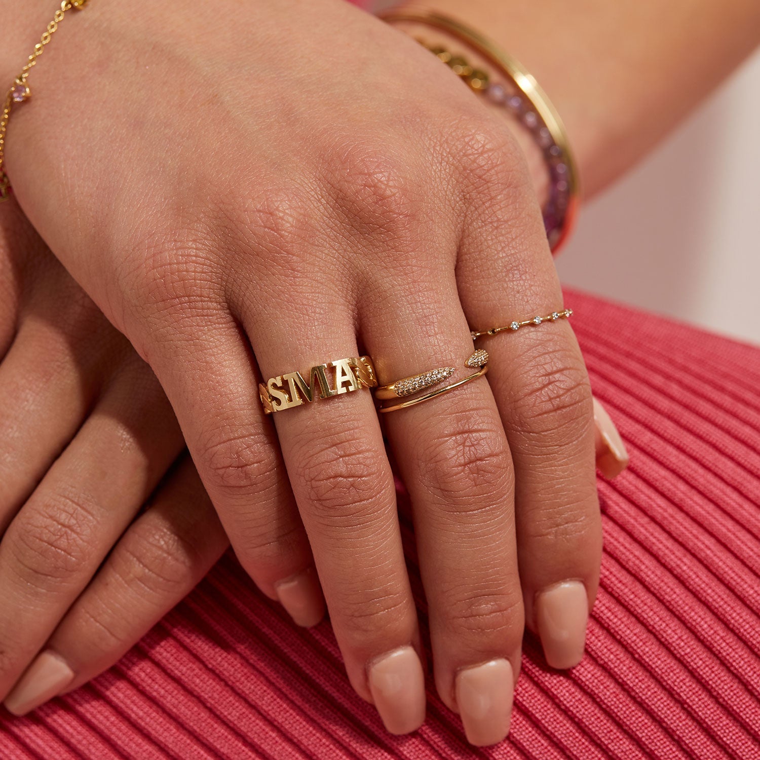 Cuban Link Custom Initial Ring