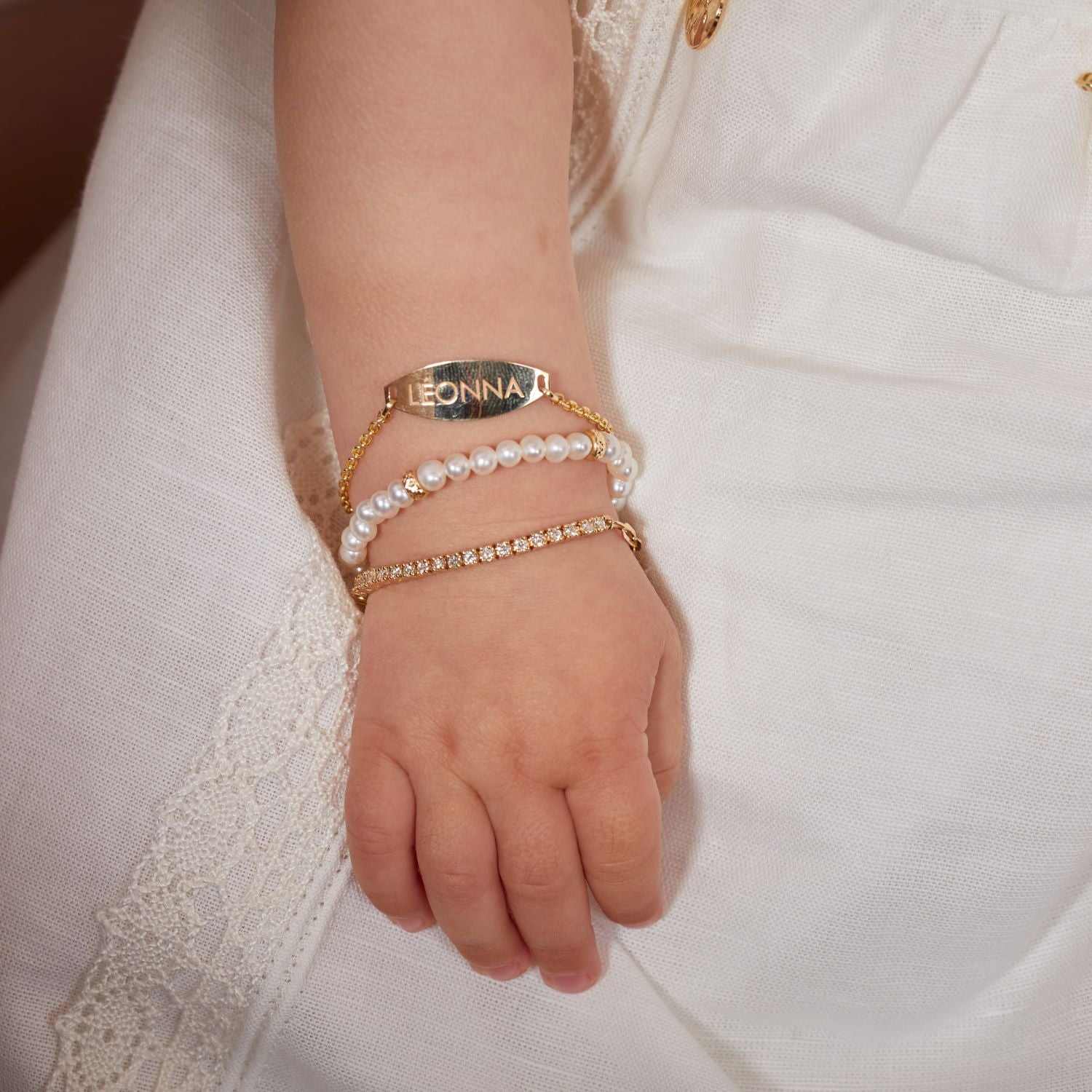 Kids Signature Elongated Oval ID Engravable Bracelet