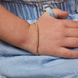 Kids Diamond Tennis Bracelet Paper Clip Link