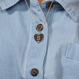 Kids Engravable Diamond Initial Heart Charm