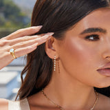 Diamond Bezel Chain Drop Earring