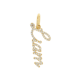 Vertical Diamond Script Name Charm