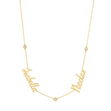 Diamond Bezel Custom Name Necklace