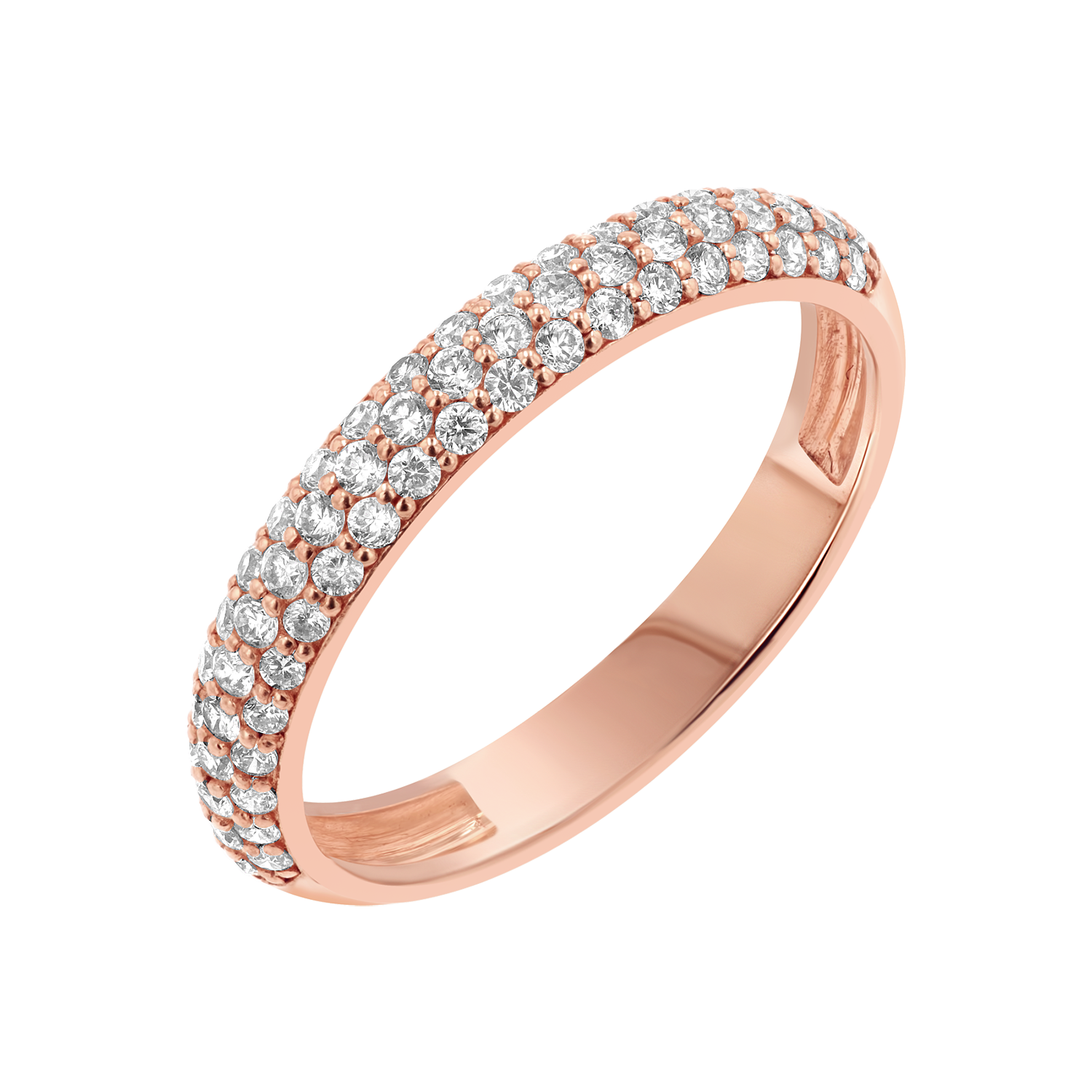 Three Row Pave Diamond Band