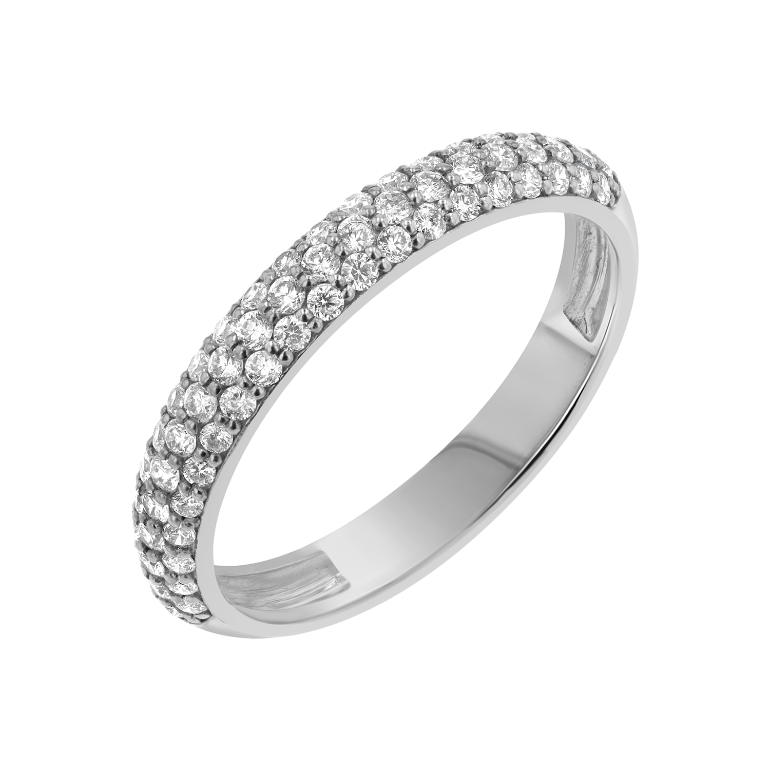 Three Row Pave Diamond Band