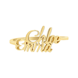 Script Double Name Ring