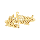 Script Custom Triple Name Ring