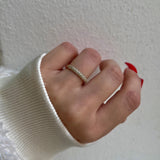 Three Row Pave Diamond Band