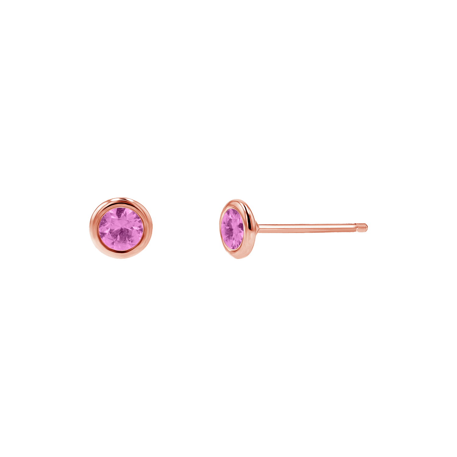 Gemstone Solitaire Bezel Studs