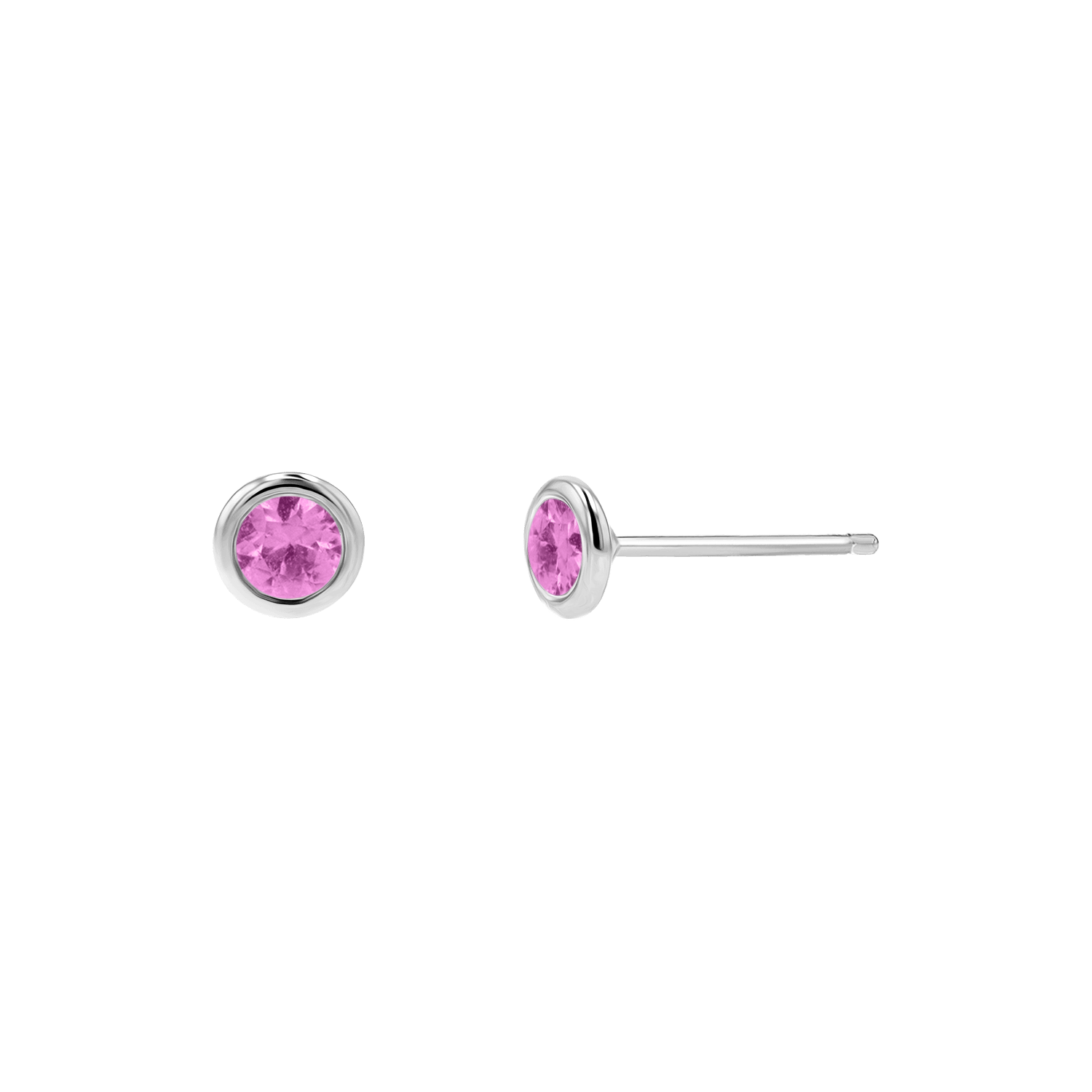 Gemstone Solitaire Bezel Studs