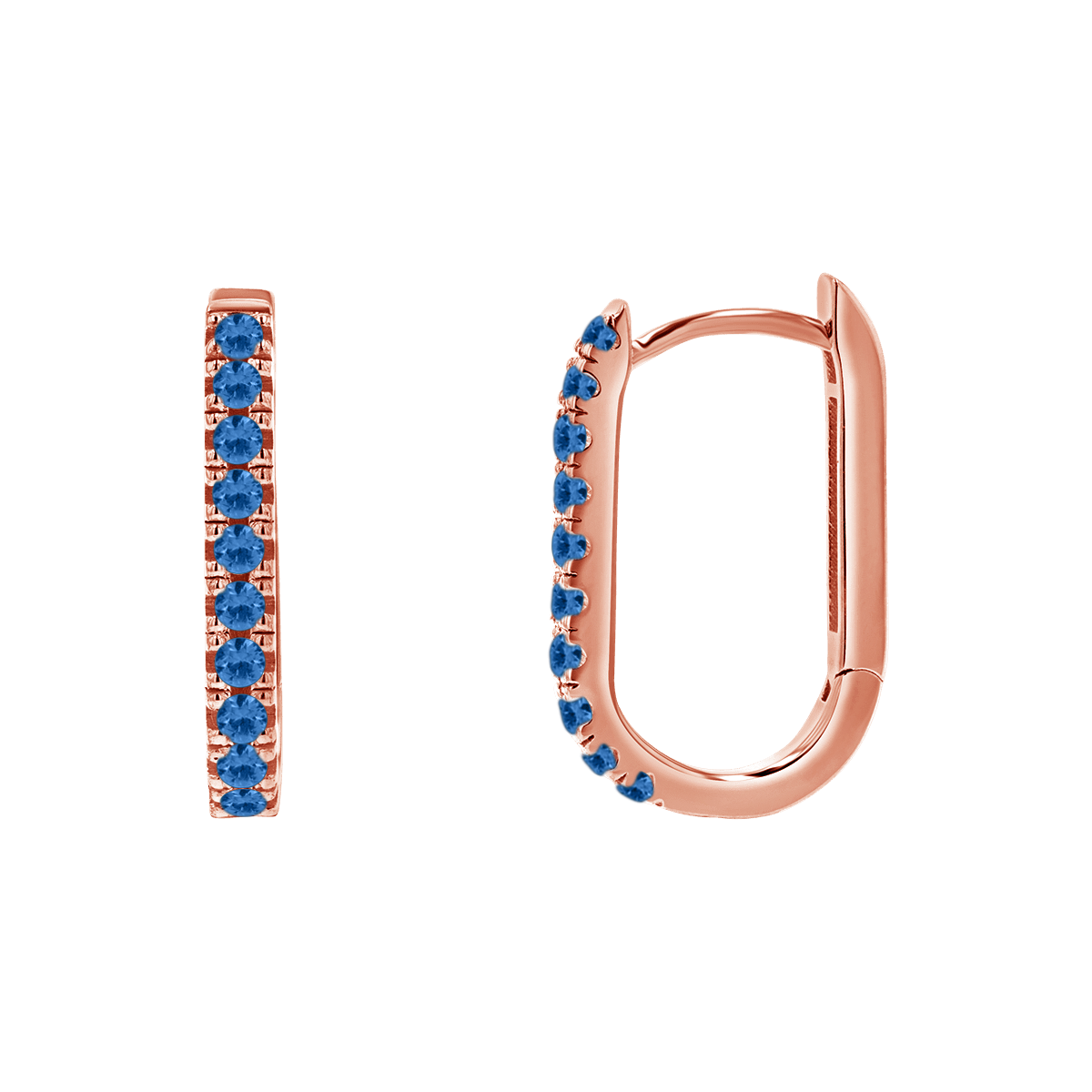 Gemstone Pave Paperclip Huggie Earrings