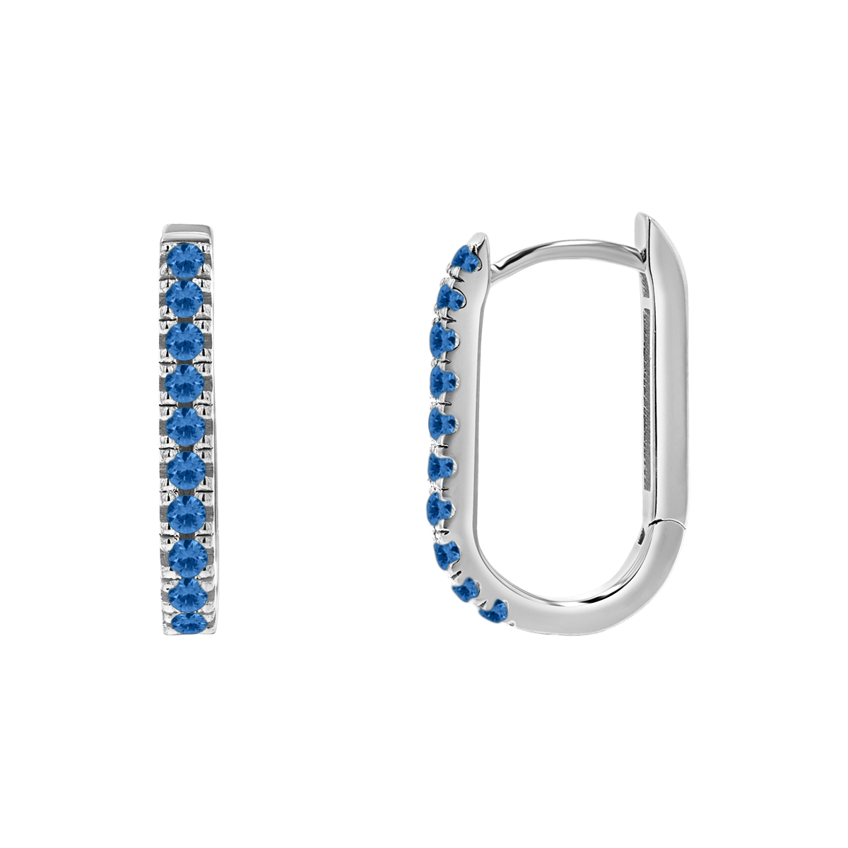 Gemstone Pave Paperclip Huggie Earrings