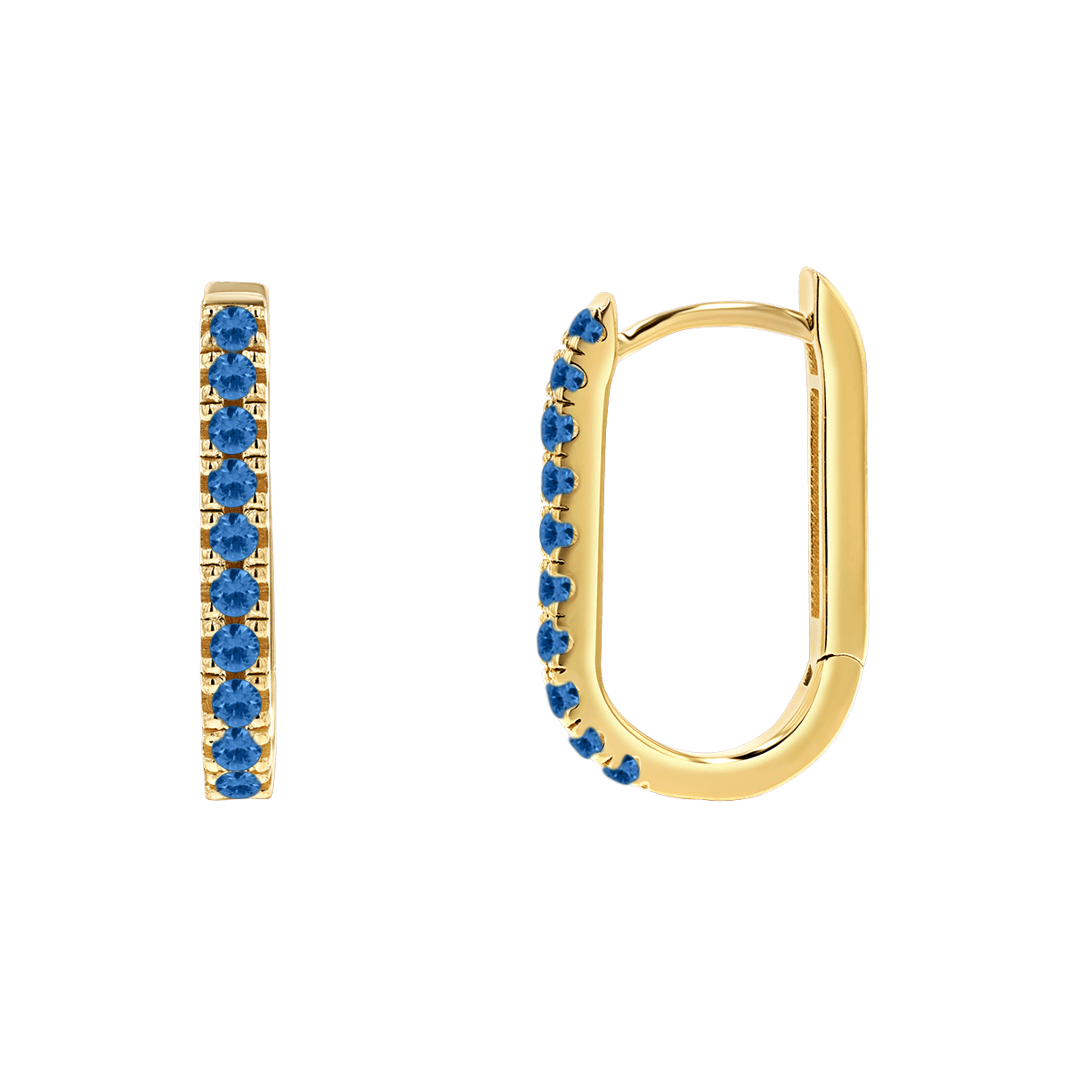Gemstone Pave Paperclip Huggie Earrings
