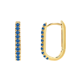 Gemstone Pave Paperclip Huggie Earrings