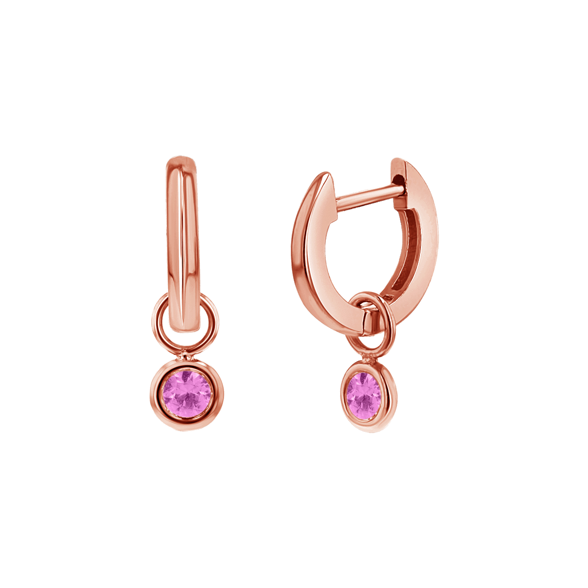 Gemstone Drop Huggies Hoops