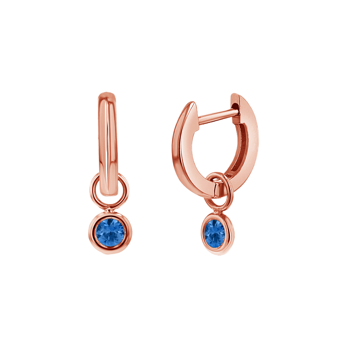 Gemstone Drop Huggies Hoops