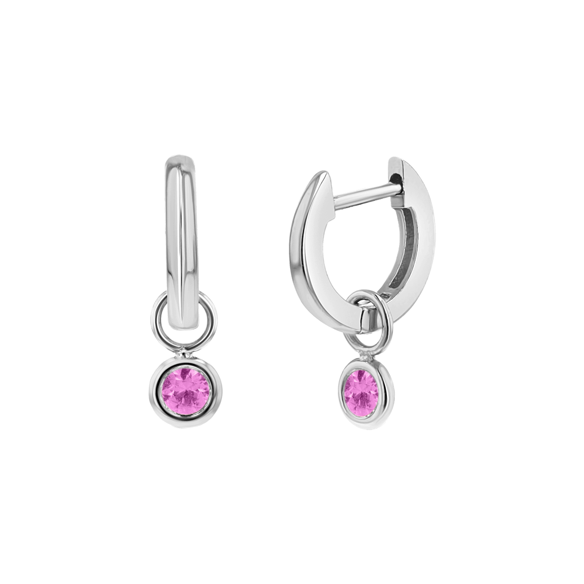 Gemstone Drop Huggies Hoops