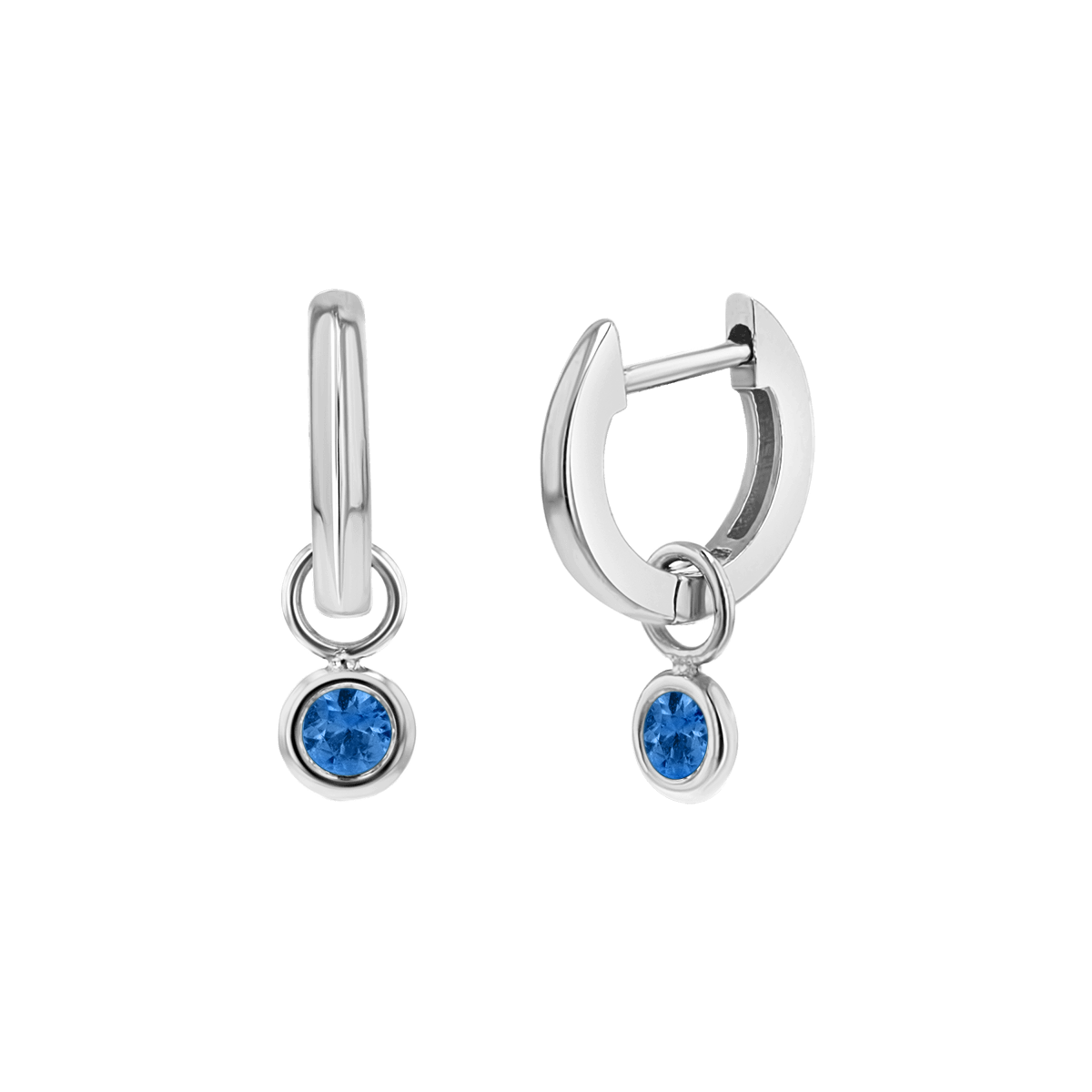 Gemstone Drop Huggies Hoops