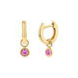 Gemstone Drop Huggies Hoops