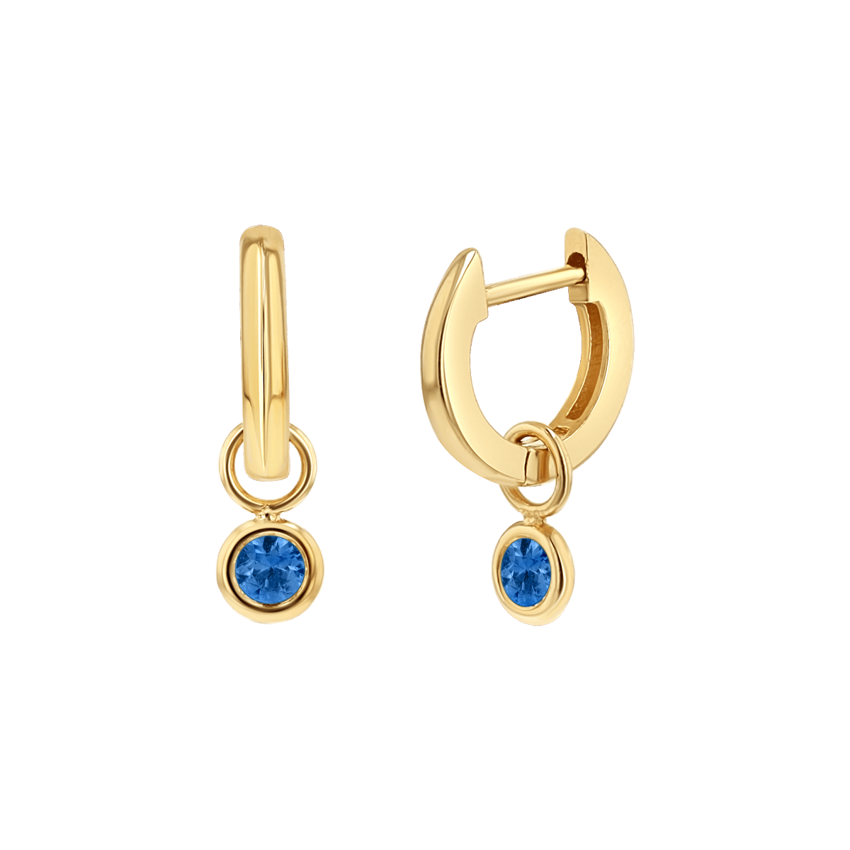Gemstone Drop Huggies Hoops