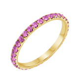 Pink Sapphire U Pave Band