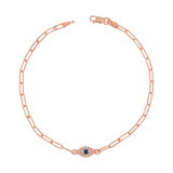 Diamond Evil Eye Paper Clip Bracelet