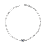 Diamond Evil Eye Paper Clip Bracelet