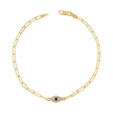 Diamond Evil Eye Paper Clip Bracelet