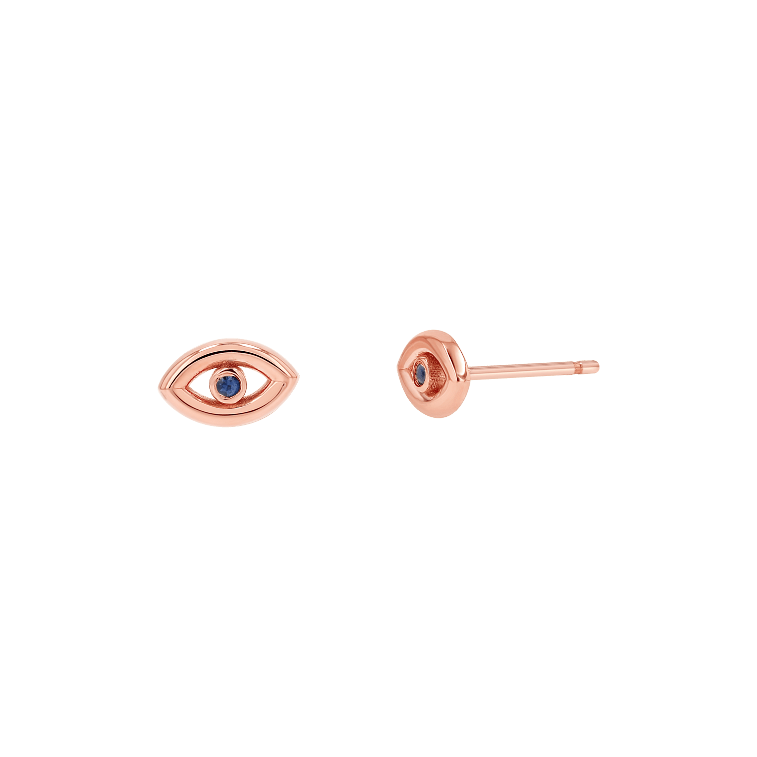 Bezel Set Evil Eye Stud Earrings